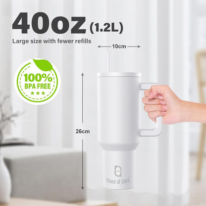 Stainless Steel Tumbler with Lid & Straw